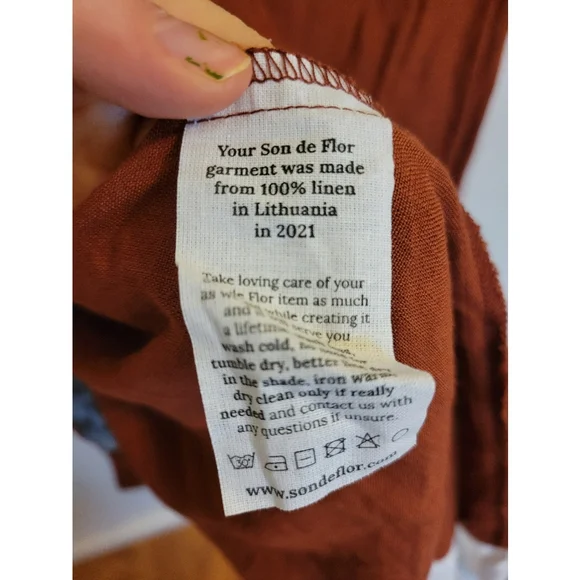 NWOT Son De Flor Size Xs Nicole Dress Linen Midi - Picture 12 of 16